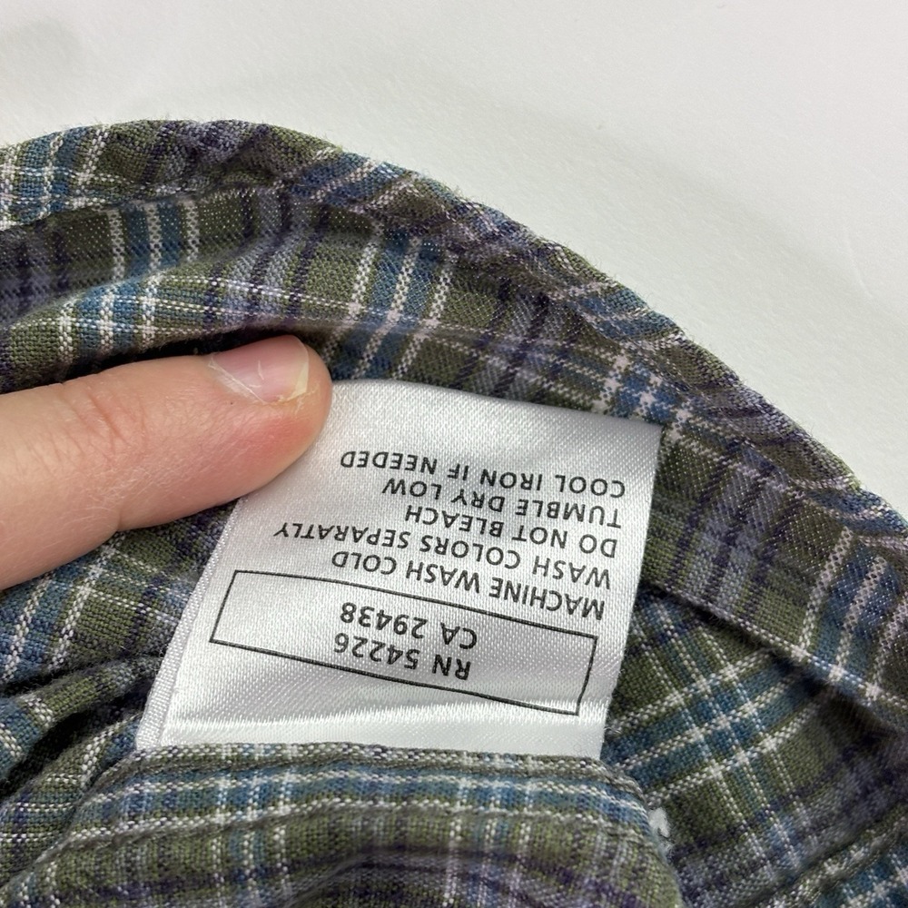 Royal Robbins Shirt Mens Large Green Long Sleeve Button Up Check Plaid Outdoors - Picture 7 of 10